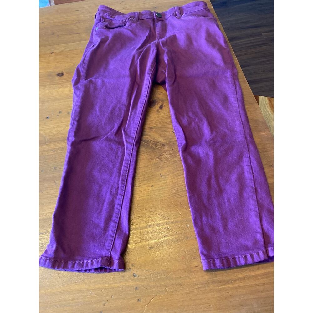 Kut from the Kloth Audrey Skinny Cropped Size 6 Purple Jeans Low Rise Raw Hem
